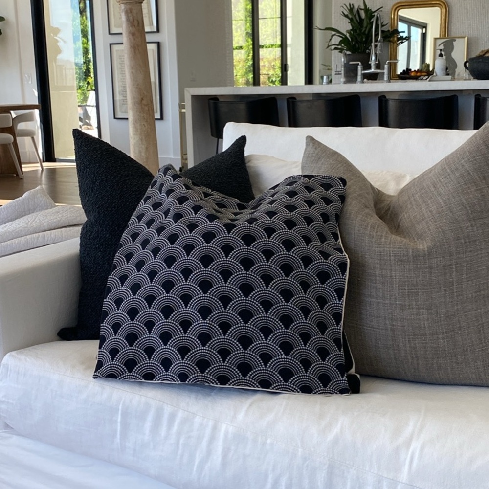 Black and White Patterned Throw Pillow set of 2